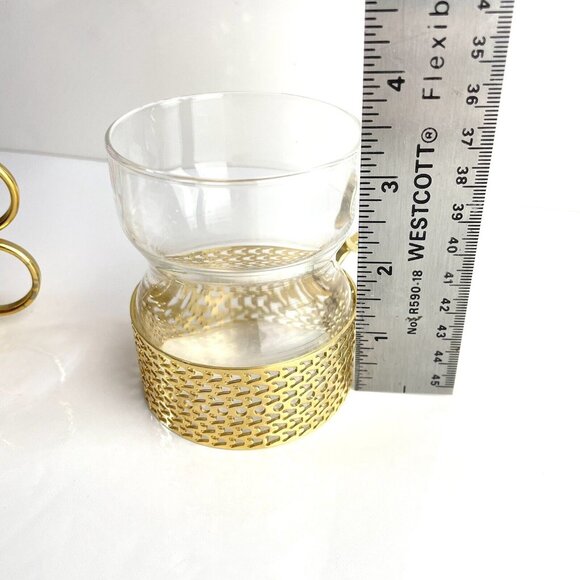 Iittala Tsaikka glasses With Gold Clips Finland - Hot Drink Glasses Clear Cup - Picture 15 of 16